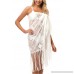 CHIC DIARY Women Swimwear Cover Up Lace Pareo Sarong Beach Wrap with Tassel White# B06Y4B5DM6